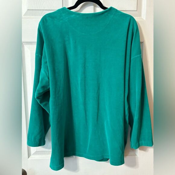 Vintage Velour Green Jacket The Villager Woman Plus Size 2X Made In Israel - Picture 7 of 8